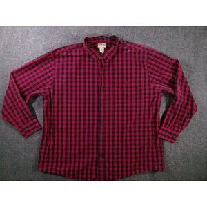 Blue Mountains Shirt Mens 2XL Red Black Plaid Button Down Long Sleeve Pocket